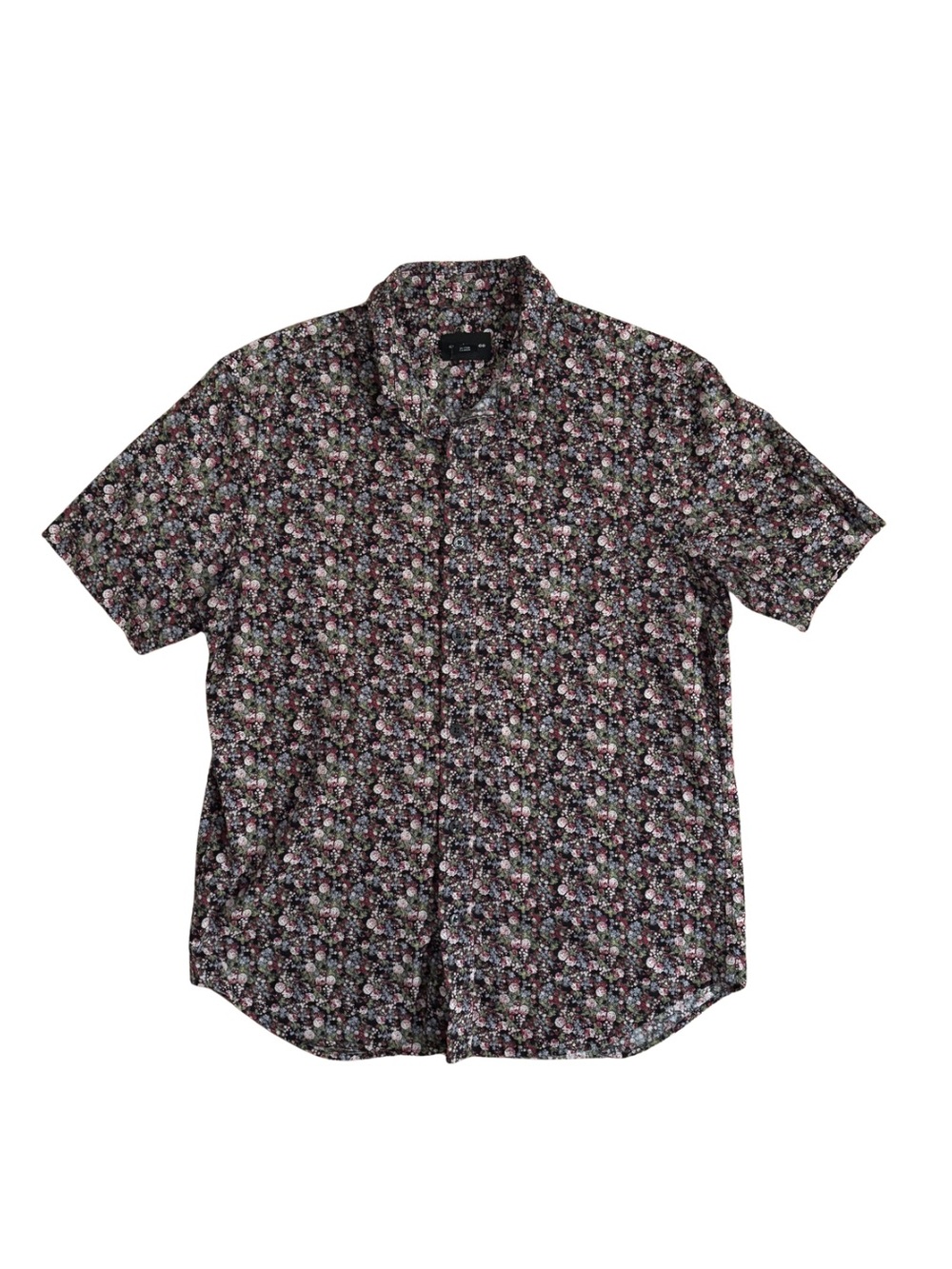 Club Monaco Dark Floral Short Sleeve Shirt